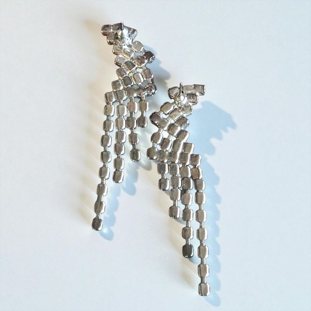 Swarovski Silver Crystal Drop Earrings - image 2